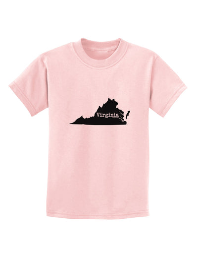 Virginia - United States Shape Childrens T-Shirt by TooLoud-Childrens T-Shirt-TooLoud-PalePink-X-Small-Davson Sales