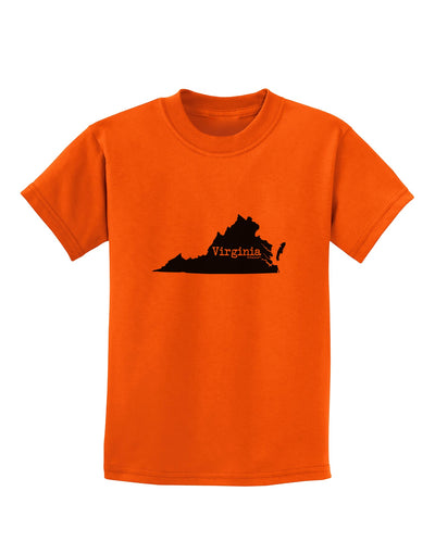 Virginia - United States Shape Childrens T-Shirt by TooLoud-Childrens T-Shirt-TooLoud-Orange-X-Small-Davson Sales