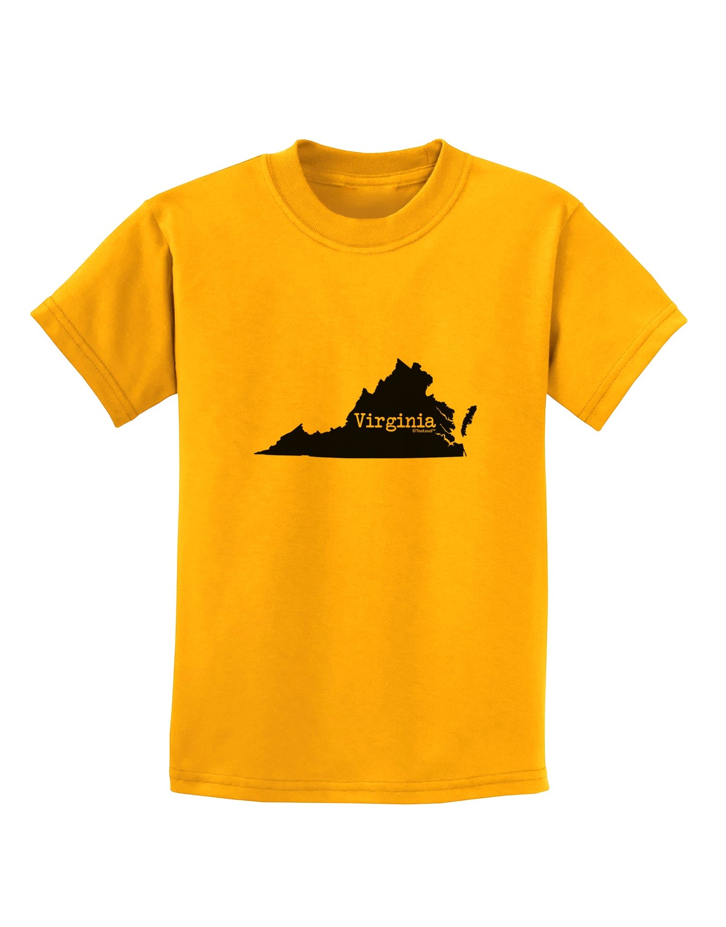 Virginia - United States Shape Childrens T-Shirt by TooLoud-Childrens T-Shirt-TooLoud-Gold-X-Small-Davson Sales