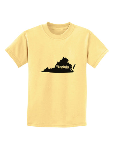 Virginia - United States Shape Childrens T-Shirt by TooLoud-Childrens T-Shirt-TooLoud-Daffodil-Yellow-X-Small-Davson Sales