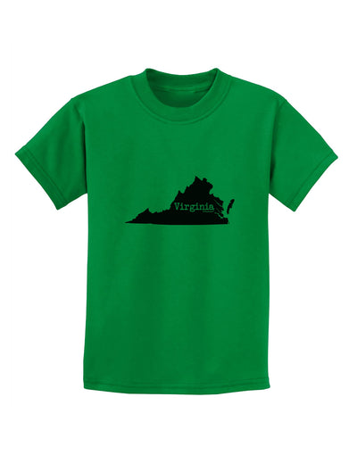 Virginia - United States Shape Childrens T-Shirt by TooLoud-Childrens T-Shirt-TooLoud-Kelly-Green-X-Small-Davson Sales