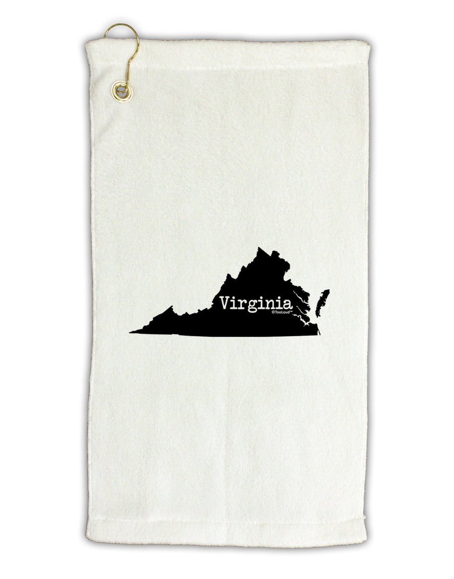 Virginia - United States Shape Micro Terry Gromet Golf Towel 16 x 25 inch by TooLoud-Golf Towel-TooLoud-White-Davson Sales