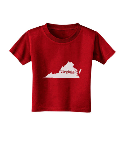 Virginia - United States Shape Toddler T-Shirt Dark by TooLoud-Toddler T-Shirt-TooLoud-Red-2T-Davson Sales