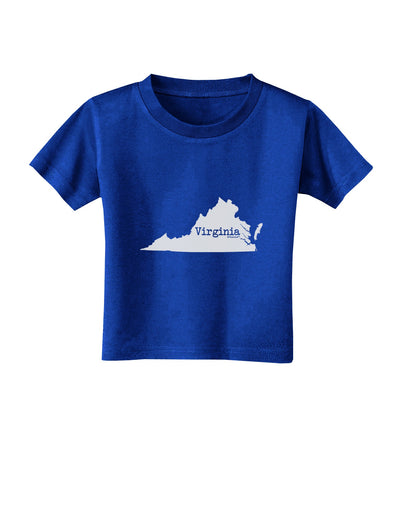 Virginia - United States Shape Toddler T-Shirt Dark by TooLoud-Toddler T-Shirt-TooLoud-Royal-Blue-2T-Davson Sales