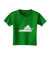 Virginia - United States Shape Toddler T-Shirt Dark by TooLoud-Toddler T-Shirt-TooLoud-Clover-Green-2T-Davson Sales