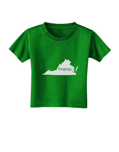 Virginia - United States Shape Toddler T-Shirt Dark by TooLoud-Toddler T-Shirt-TooLoud-Clover-Green-2T-Davson Sales