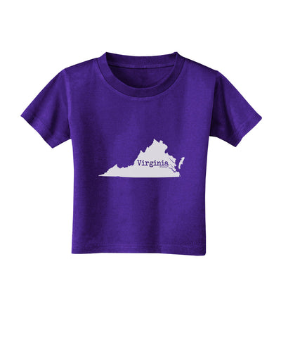 Virginia - United States Shape Toddler T-Shirt Dark by TooLoud-Toddler T-Shirt-TooLoud-Purple-2T-Davson Sales