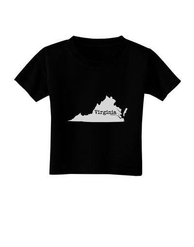 Virginia - United States Shape Toddler T-Shirt Dark by TooLoud-Toddler T-Shirt-TooLoud-Black-2T-Davson Sales