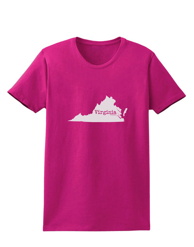 Virginia - United States Shape Womens Dark T-Shirt by TooLoud-Womens T-Shirt-TooLoud-Hot-Pink-Small-Davson Sales