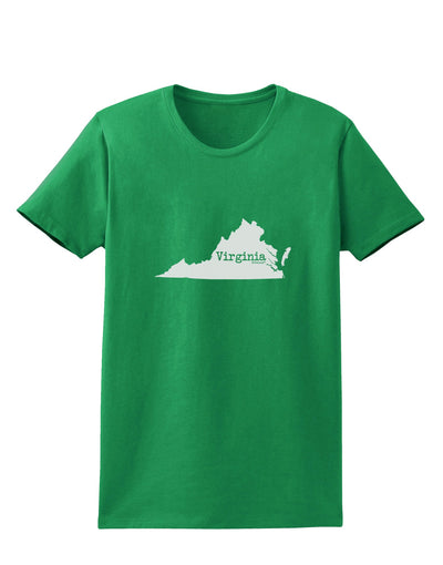 Virginia - United States Shape Womens Dark T-Shirt by TooLoud-Womens T-Shirt-TooLoud-Kelly-Green-X-Small-Davson Sales