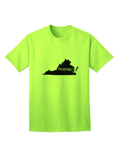 Virginia - United States Shaped Adult T-Shirt by TooLoud-Mens T-shirts-TooLoud-Neon-Green-Small-Davson Sales