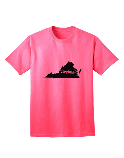 Virginia - United States Shaped Adult T-Shirt by TooLoud-Mens T-shirts-TooLoud-Neon-Pink-Small-Davson Sales