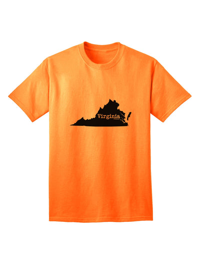 Virginia - United States Shaped Adult T-Shirt by TooLoud-Mens T-shirts-TooLoud-Neon-Orange-Small-Davson Sales