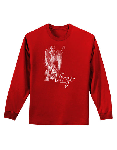 Virgo Illustration Adult Long Sleeve Dark T-Shirt-TooLoud-Red-Small-Davson Sales