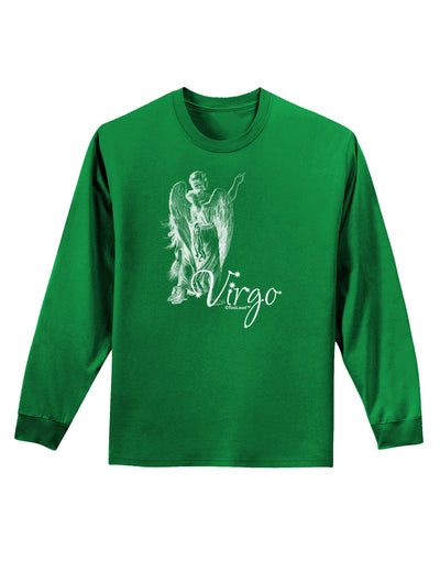 Virgo Illustration Adult Long Sleeve Dark T-Shirt-TooLoud-Kelly-Green-Small-Davson Sales