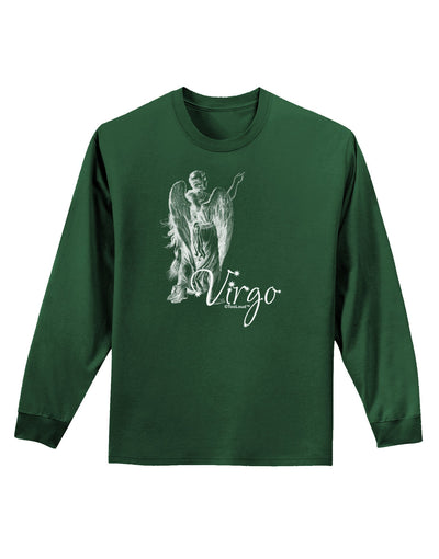 Virgo Illustration Adult Long Sleeve Dark T-Shirt-TooLoud-Dark-Green-Small-Davson Sales