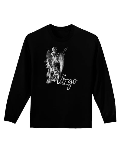 Virgo Illustration Adult Long Sleeve Dark T-Shirt-TooLoud-Black-Small-Davson Sales