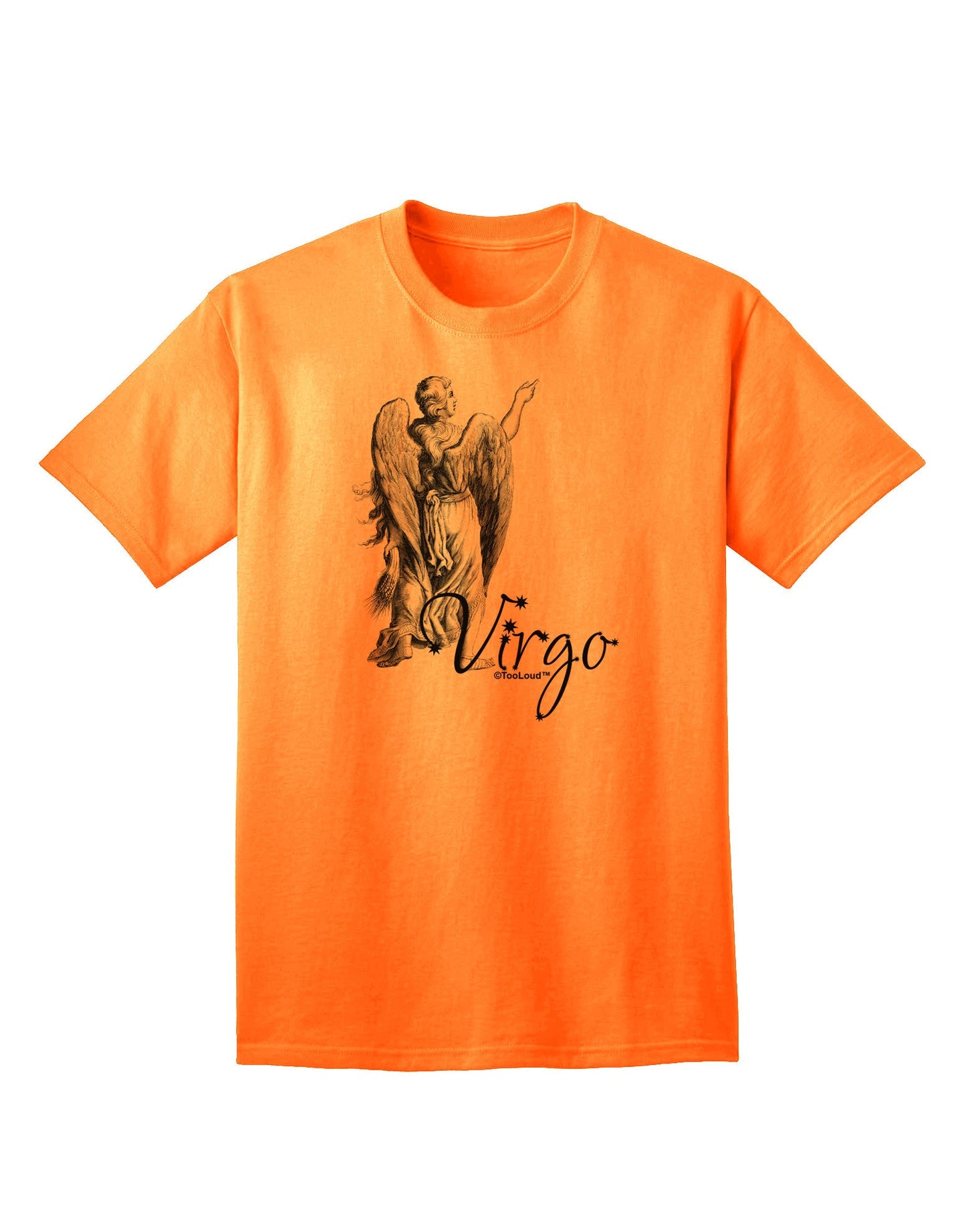 Virgo Illustration Adult T-Shirt-Mens T-Shirt-TooLoud-Neon-Orange-Small-Davson Sales