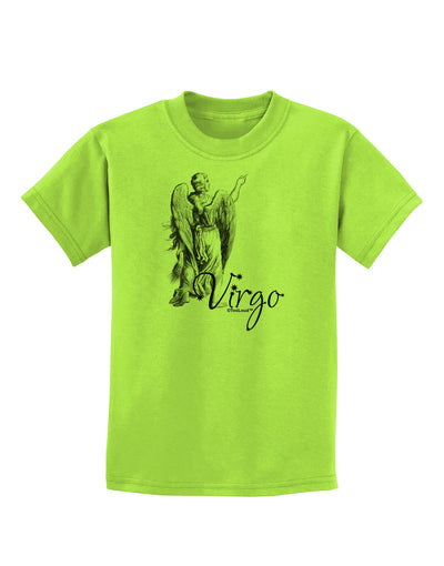 Virgo Illustration Childrens T-Shirt-Childrens T-Shirt-TooLoud-Lime-Green-X-Small-Davson Sales