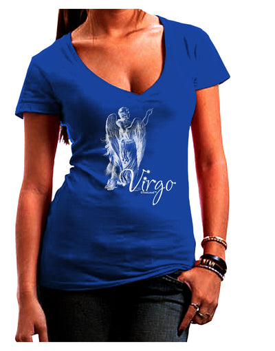 Virgo Illustration Juniors V-Neck Dark T-Shirt-Womens V-Neck T-Shirts-TooLoud-Royal-Blue-Juniors Fitted Small-Davson Sales