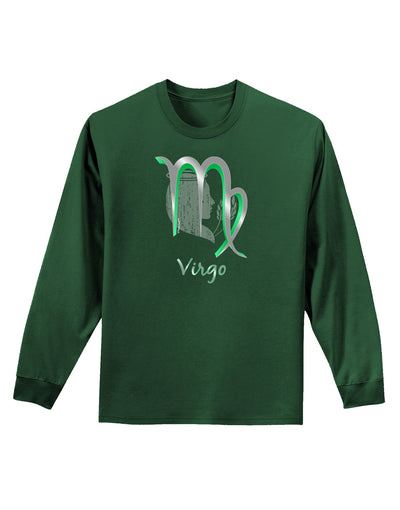 Virgo Symbol Adult Long Sleeve Dark T-Shirt-TooLoud-Dark-Green-Small-Davson Sales