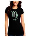 Virgo Symbol Juniors Petite Crew Dark T-Shirt-T-Shirts Juniors Tops-TooLoud-Black-Juniors Fitted Small-Davson Sales