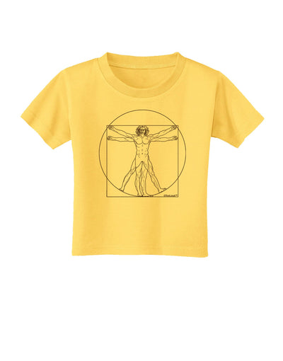 Vitruvian Man Drawing Toddler T-Shirt-Toddler T-Shirt-TooLoud-Yellow-2T-Davson Sales