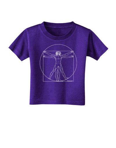 Vitruvian Man Drawing Toddler T-Shirt Dark-Toddler T-Shirt-TooLoud-Purple-2T-Davson Sales