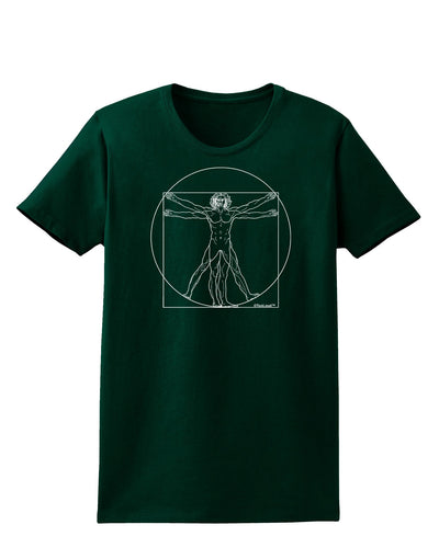 Vitruvian Man Drawing Womens Dark T-Shirt-Womens T-Shirt-TooLoud-Forest-Green-Small-Davson Sales