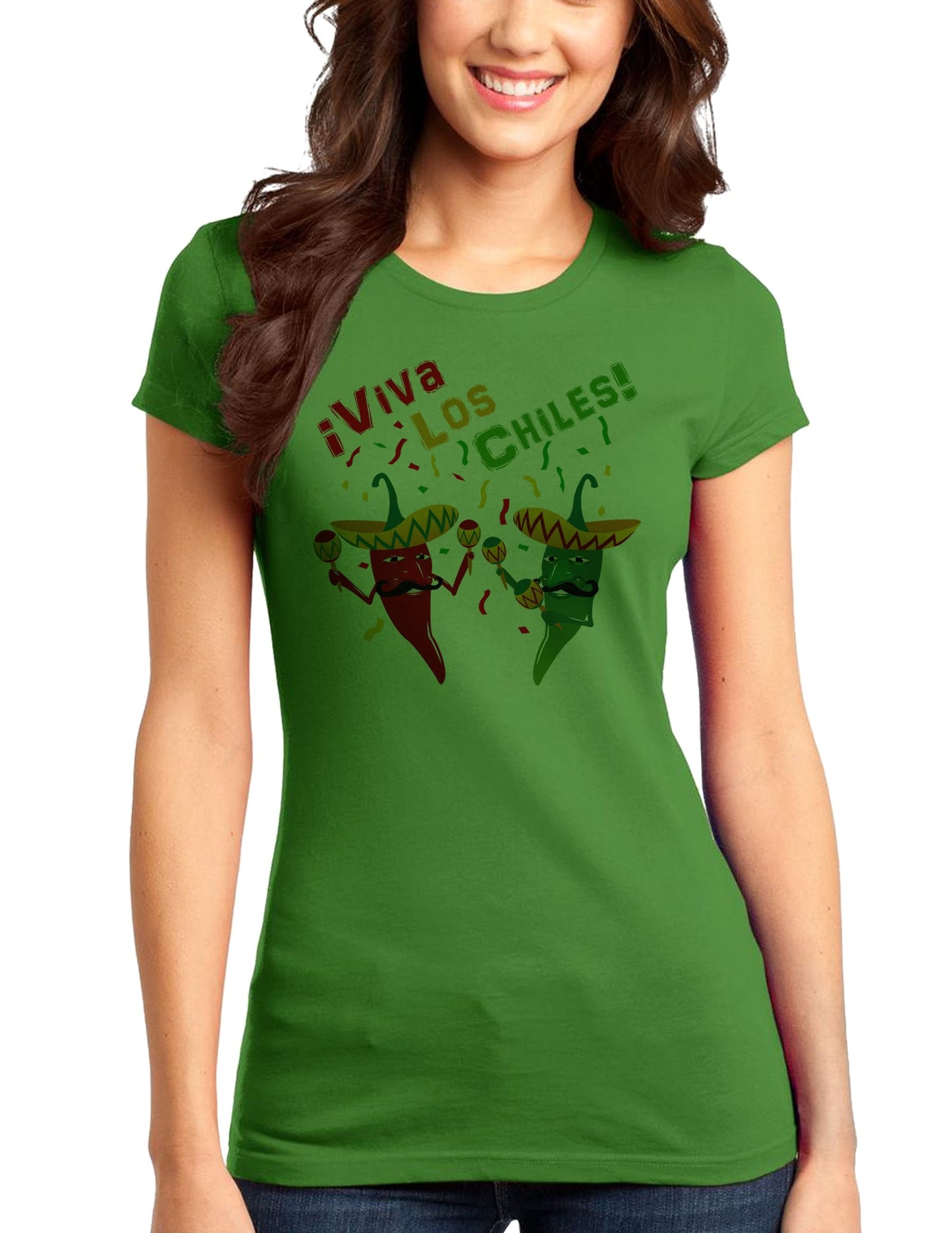 Viva Los Chiles Juniors T-Shirt-Womens Juniors T-Shirt-TooLoud-Kiwi-Green-Small-Davson Sales