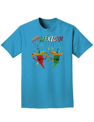 Viva Mexco Chili Peppers Adult Dark T-Shirt-Mens T-Shirt-TooLoud-Turquoise-Small-Davson Sales