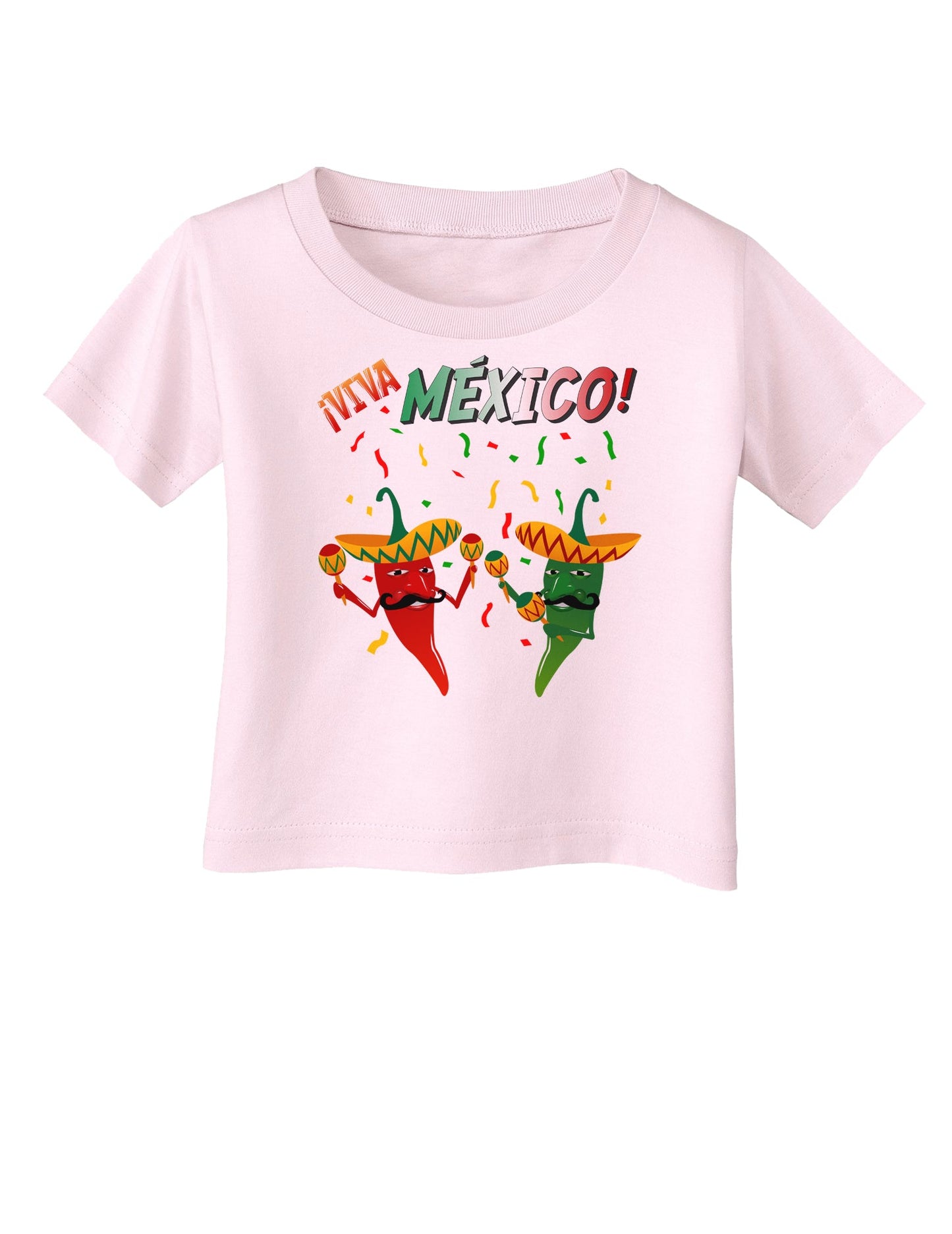 Viva Mexco Chili Peppers Infant T-Shirt-Infant T-Shirt-TooLoud-Light-Pink-06-Months-Davson Sales