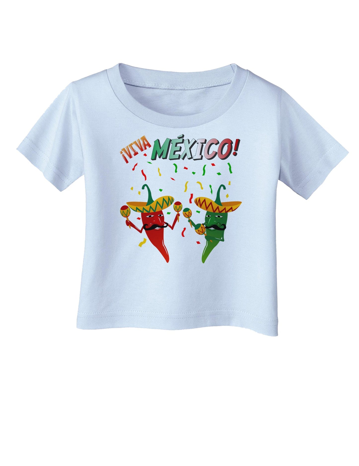 Viva Mexco Chili Peppers Infant T-Shirt-Infant T-Shirt-TooLoud-Light-Blue-06-Months-Davson Sales