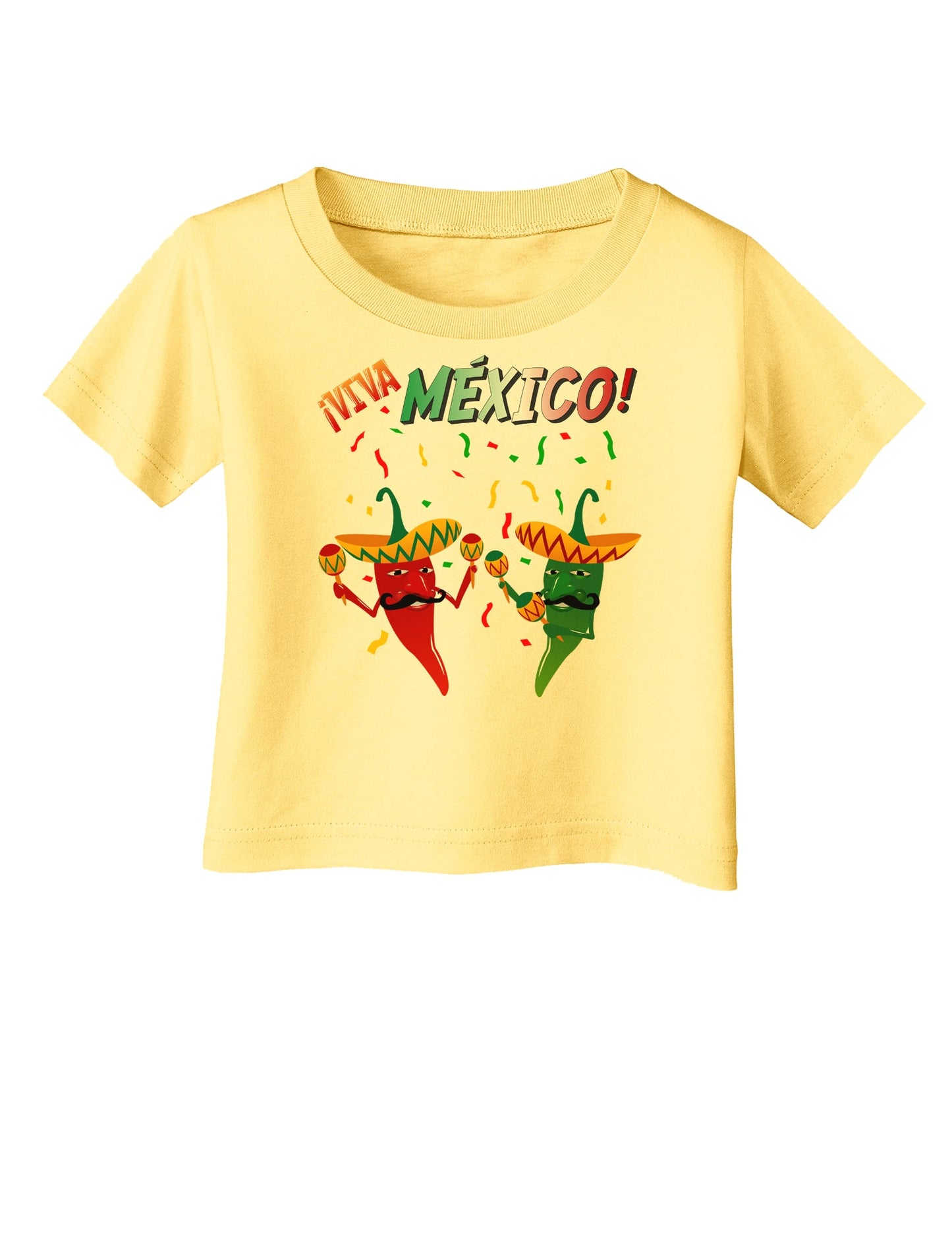 Viva Mexco Chili Peppers Infant T-Shirt-Infant T-Shirt-TooLoud-Daffodil-Yellow-06-Months-Davson Sales