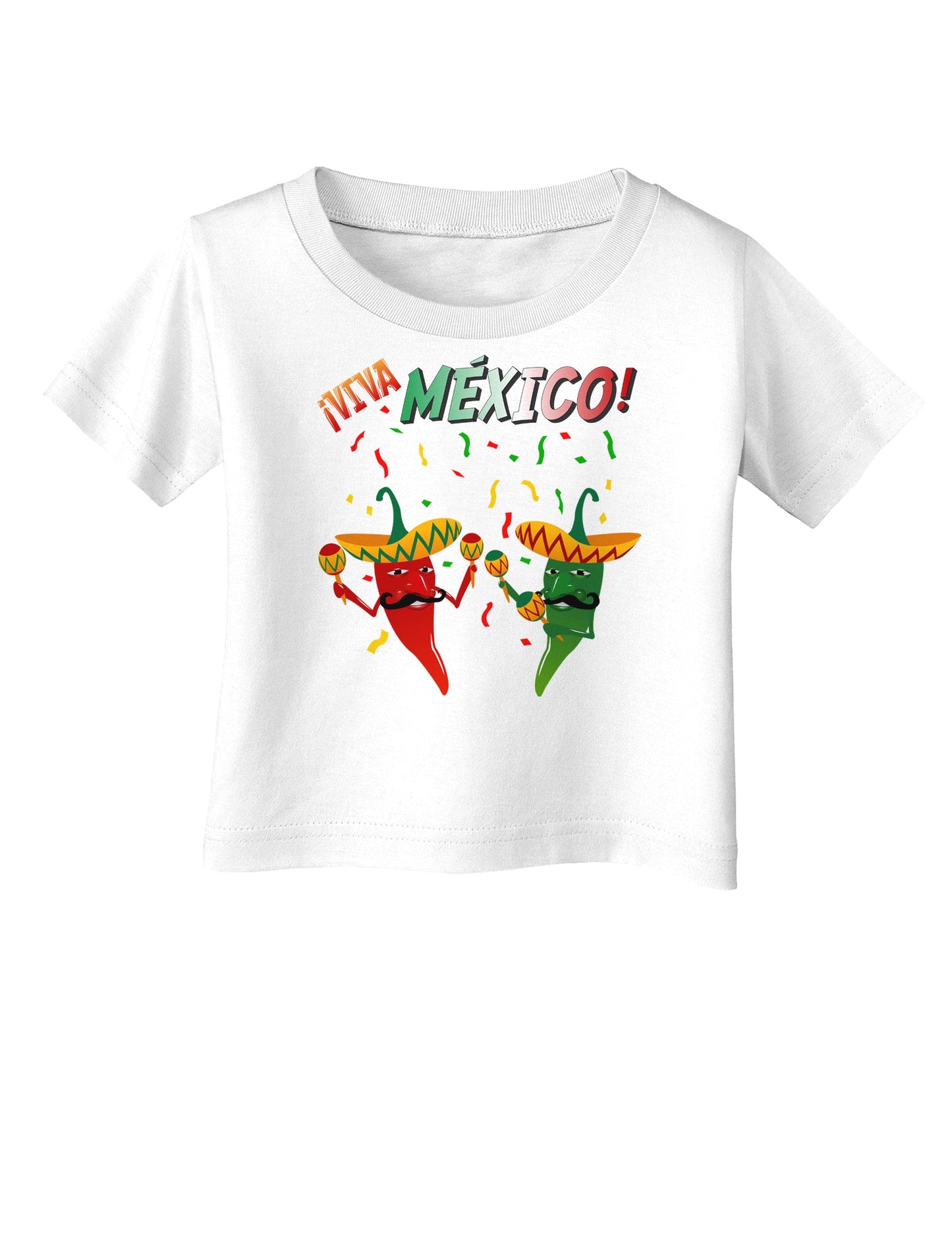 Viva Mexco Chili Peppers Infant T-Shirt-Infant T-Shirt-TooLoud-White-06-Months-Davson Sales