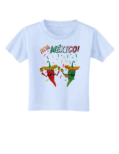 Viva Mexco Chili Peppers Toddler T-Shirt-Toddler T-Shirt-TooLoud-Light-Blue-2T-Davson Sales