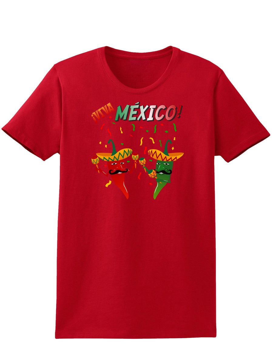 Viva Mexco Chili Peppers Womens Dark T-Shirt-TooLoud-Black-X-Small-Davson Sales