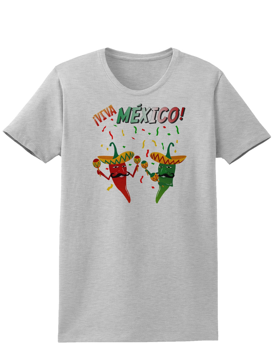 Viva Mexco Chili Peppers Womens T-Shirt-Womens T-Shirt-TooLoud-White-X-Small-Davson Sales