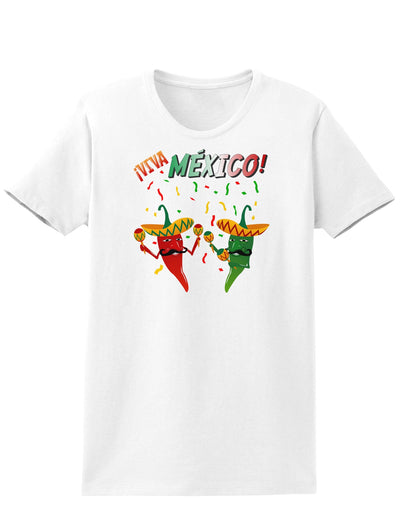 Viva Mexco Chili Peppers Womens T-Shirt-Womens T-Shirt-TooLoud-White-X-Small-Davson Sales