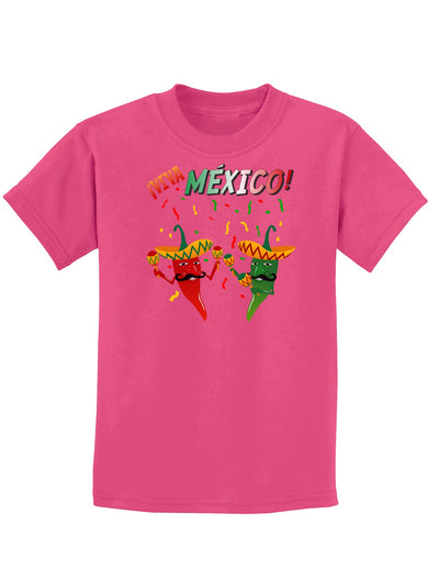 Viva Mexico Chili Peppers Childrens Dark T-Shirt-Childrens T-Shirt-TooLoud-Sangria-X-Small-Davson Sales