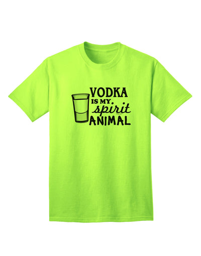 Vodka Is My Spirit Animal - Premium Adult T-Shirt for Vodka Enthusiasts-Mens T-shirts-TooLoud-Neon-Green-Small-Davson Sales