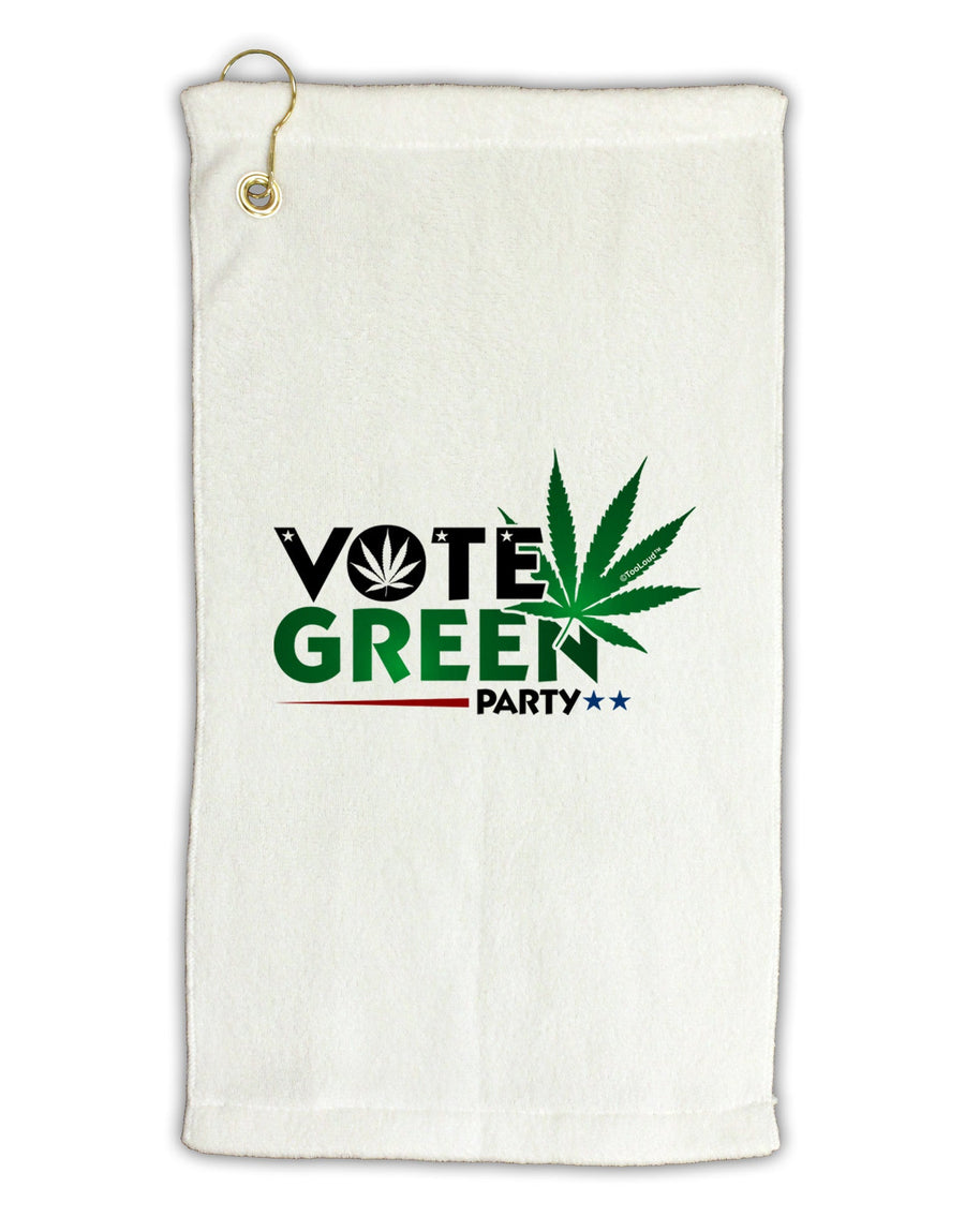 Vote Green Party - Marijuana Micro Terry Gromet Golf Towel 11&#x22;x19-Golf Towel-TooLoud-White-Davson Sales