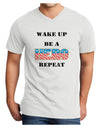 Wake Up Be A Hero Repeat Adult V-Neck T-shirt by TooLoud-Mens V-Neck T-Shirt-TooLoud-White-Small-Davson Sales