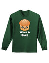 Wake and Bake Cute Roll Adult Long Sleeve Dark T-Shirt-TooLoud-Dark-Green-Small-Davson Sales