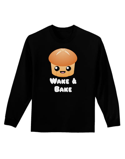 Wake and Bake Cute Roll Adult Long Sleeve Dark T-Shirt-TooLoud-Black-Small-Davson Sales