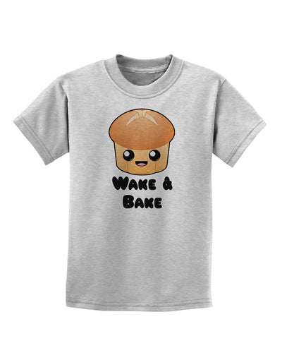 Wake and Bake Cute Roll Childrens T-Shirt-Childrens T-Shirt-TooLoud-AshGray-X-Small-Davson Sales