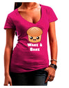 Wake and Bake Cute Roll Juniors V-Neck Dark T-Shirt-Womens V-Neck T-Shirts-TooLoud-Hot-Pink-Juniors Fitted Small-Davson Sales