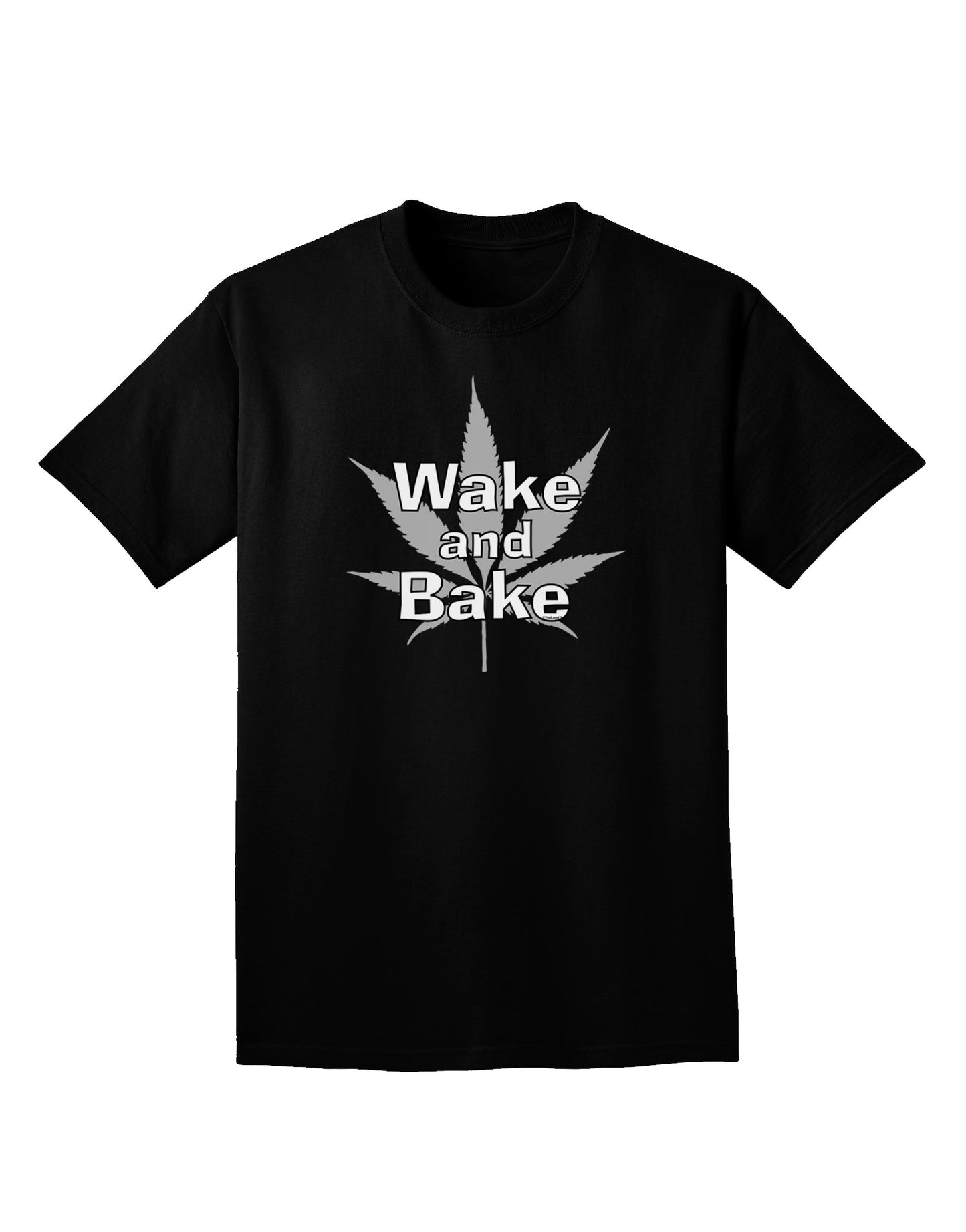 Wake and Bake - Marijuana Leaf B&W Adult Dark V-Neck T-Shirt-Mens V-Neck T-Shirt-TooLoud-Black-Small-Davson Sales