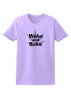 Wake and Bake - Marijuana Leaf B&W Womens T-Shirt-Womens T-Shirt-TooLoud-Lavender-X-Small-Davson Sales