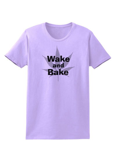 Wake and Bake - Marijuana Leaf B&W Womens T-Shirt-Womens T-Shirt-TooLoud-Lavender-X-Small-Davson Sales